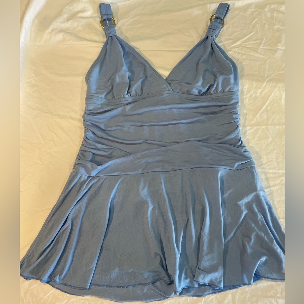 Catalina Blue One Piece Swimsuit with Skirted Design